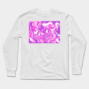 Abstract Marble Swirl Texture - Pink - Purple Tones Inspired Organic Flow Long Sleeve T-Shirt